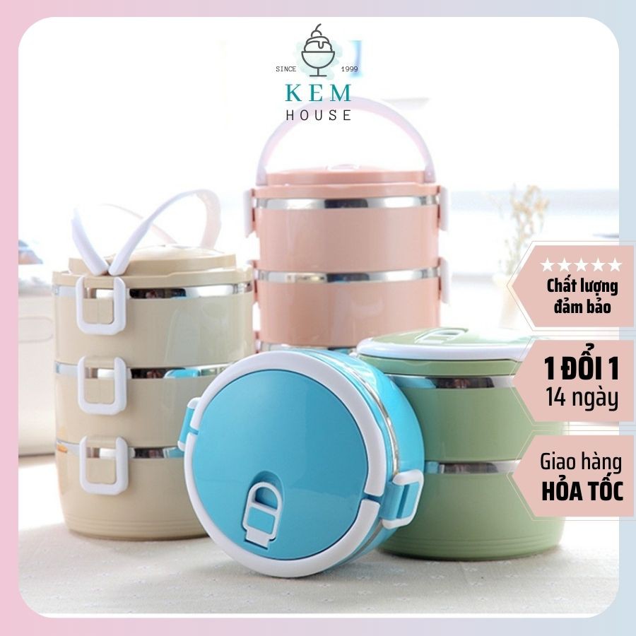 Hộp Đựng Cơm Cặp Lồng Cơm Giữ Nhiệt Lúa Mạch Ruột Inox Chất Lượng Số 1