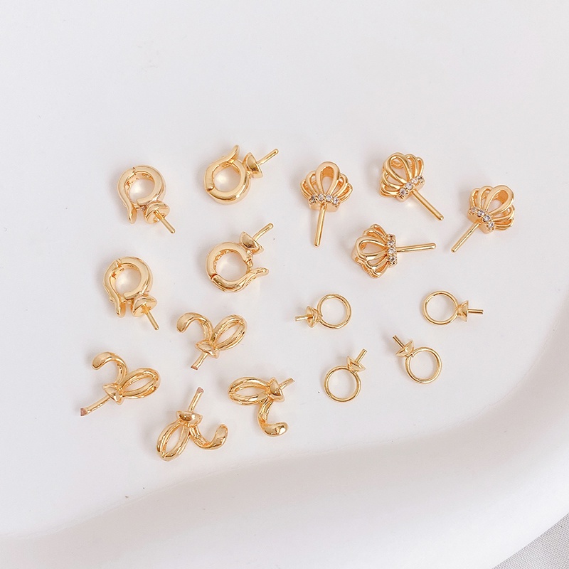 Mặt Dây Chuyền/ Vòng Tay/ Vòng Cổ Bằng Đồng 18K diy Đính Ngọc Trai Giả Duyên Dáng