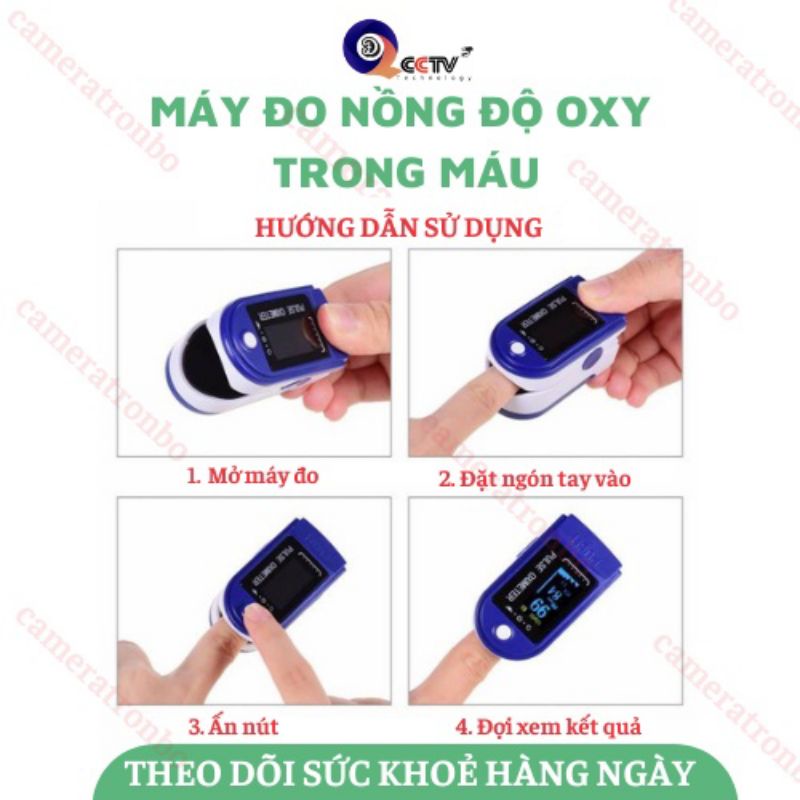 Máy đo Sp02 đo nồng độ oxy trong máu và nhịp tim  Pulse Oximeter tặng kèm pin [ FULLBOX ]