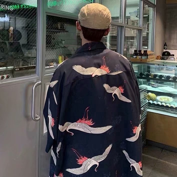 Áo sơ mi nam họa tiết chim thời trang độc đáo | BigBuy360 - bigbuy360.vn