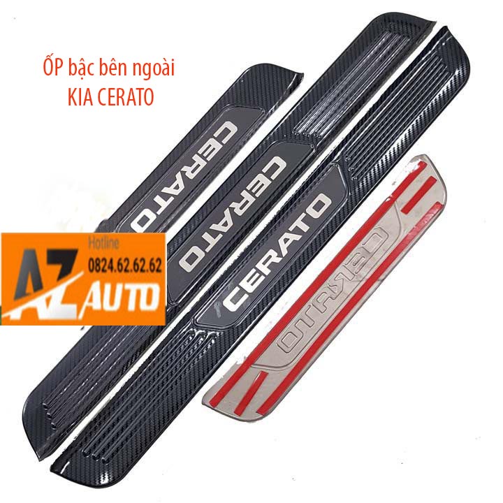 Ốp bậc cửa, bậc cốp Kia Cerato 2019-2021 vân carbon cao cấp - hàng cao cấp