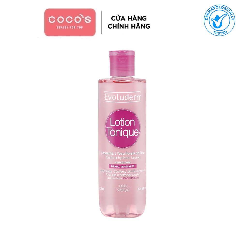 Nước hoa hồng Evoluderm se khít lỗ chân lông, dưỡng ẩm &amp; làm sạch 250ml