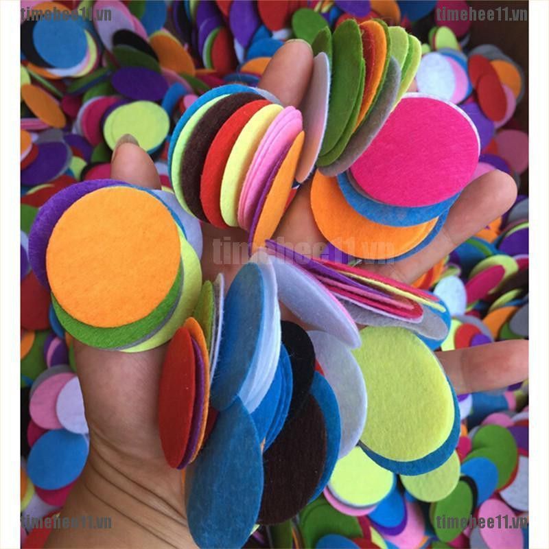 100 miếng vải nỉ hình tròn làm thủ công nhiều màu sắc