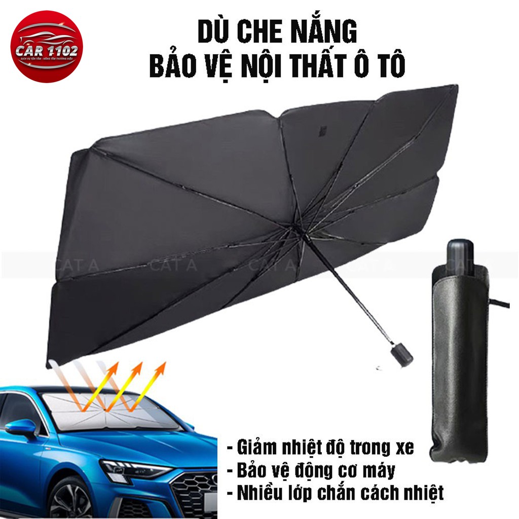 Ô che nắng kính trước xe ô tô (Kèm bao da) - Bảo vệ nội thất ô tô - Dù che nắng kính lái xe hơi- chống tia UV