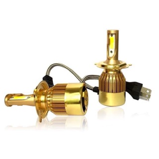 Đèn pha led ze máy c6-2 tim cost vàng pha trắng