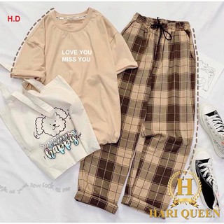 Sét áo Love you + quần kẻ DHA0720