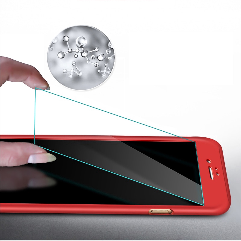 Ốp điện thoại bảo vệ toàn diện 360 độ có kính bảo vệ cho iPhone 8 7 6 6S Plus SE 5 5S | BigBuy360 - bigbuy360.vn