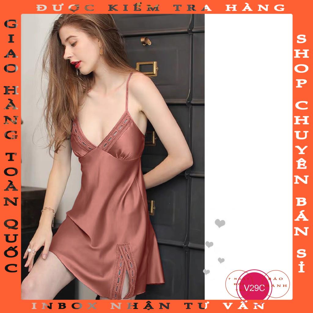 Đầm Ngủ Lụa Satin Cao Cấp Thương Hiệu XAVIA V29 tranvuong