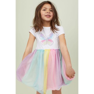 Đầm voan chân váy cầu vồng H&M