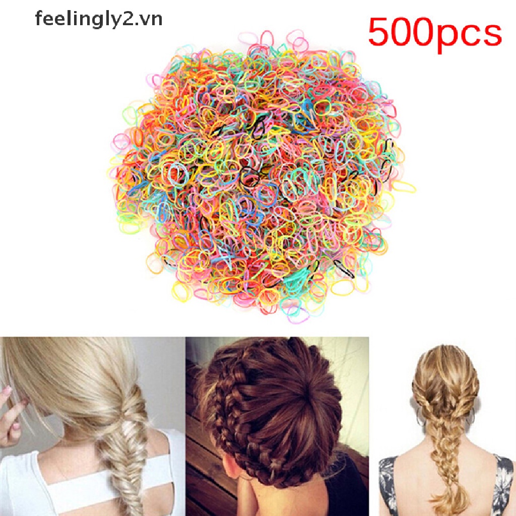 Set 500 Dây Buộc Tóc Cao Su Co Giãn Tiện Dụng