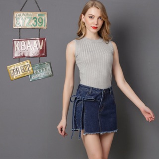 Quần giả váy jean big size thắt nơ 1 bên size lớn 63-68kg