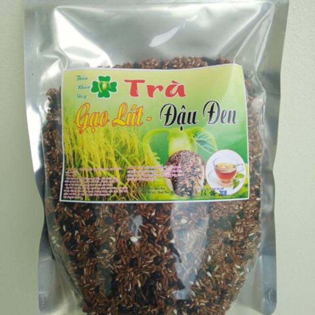 gạo lứt và đậu đen rang chín