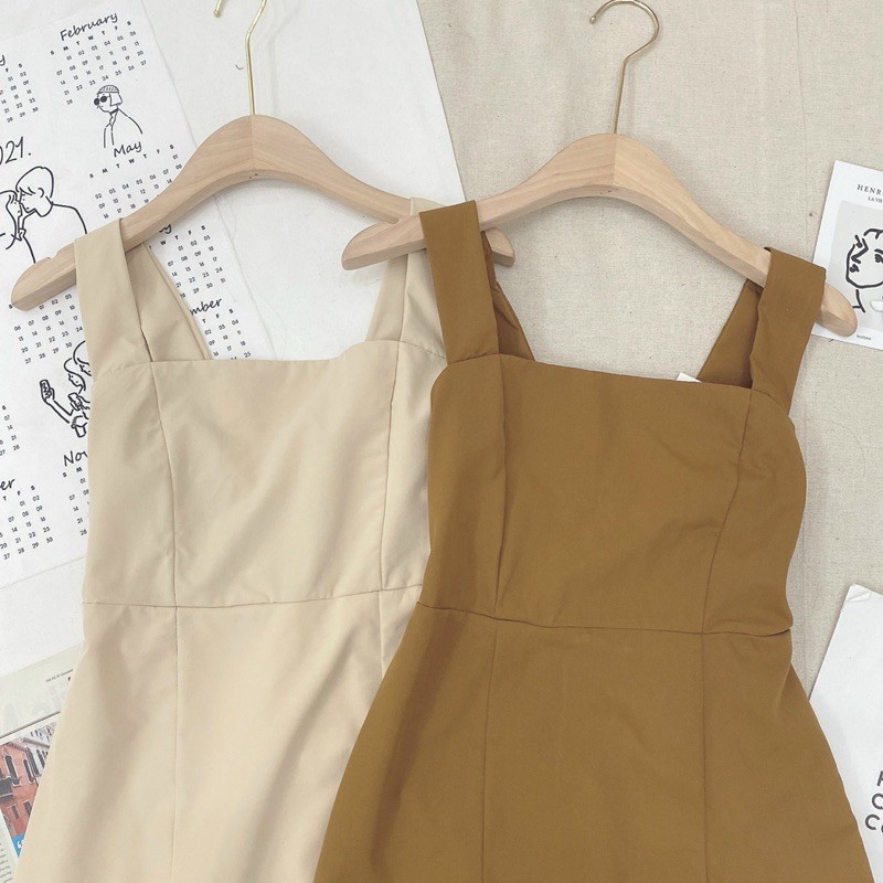 [VÁY DÂY TÔN DÁNG] Váy Hai Dây Nữ, Váy 2 Dây Ôm Dáng Lưng Chun Chất Mềm Siêu Trendy