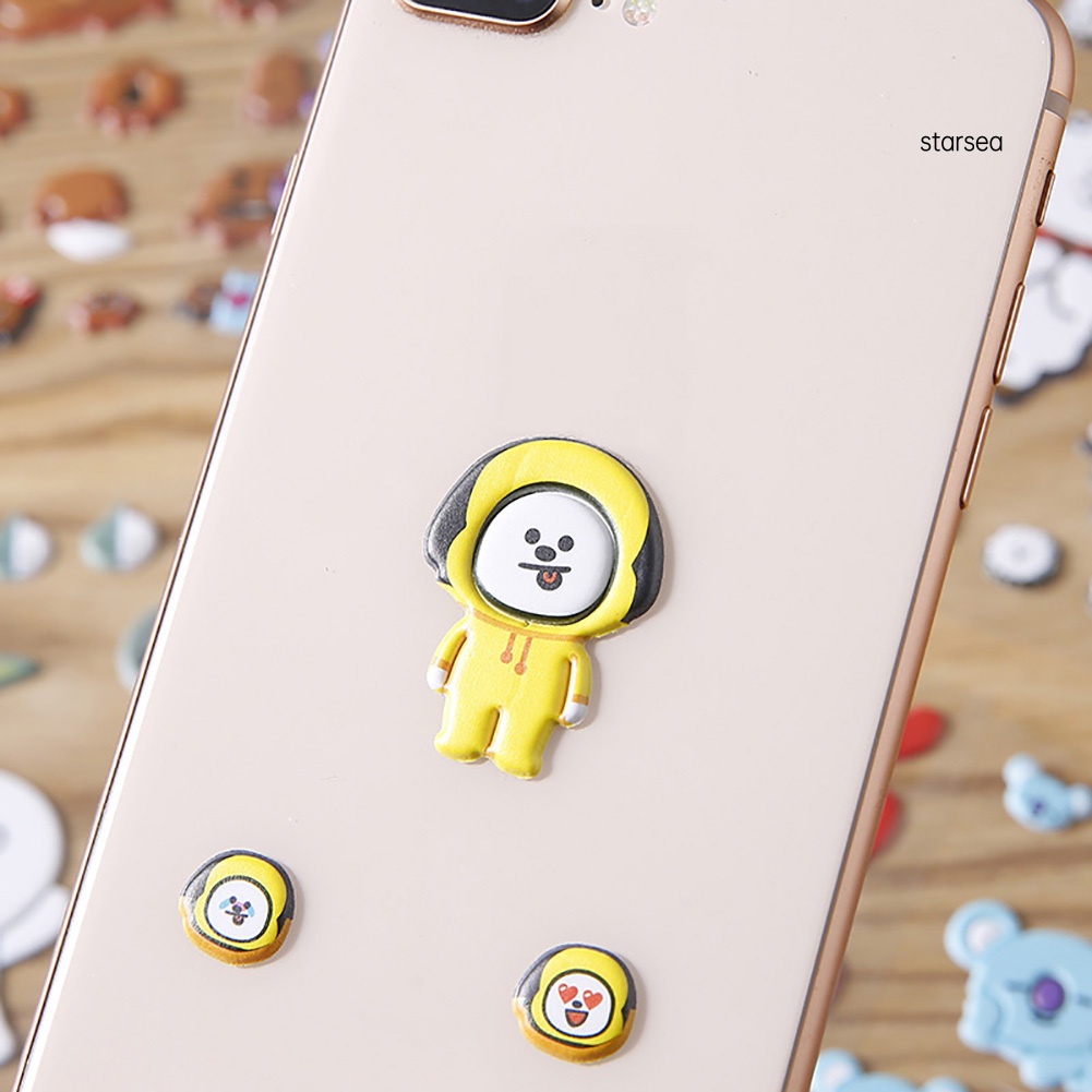 Nhãn dán trang trí album hình BTS BT21 Chimmy Cooky Shooky RJ Tata Mang Koya