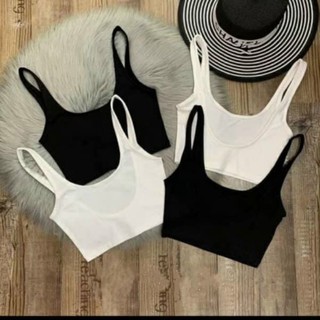 Áo 2 dây croptop cổ U thời trang