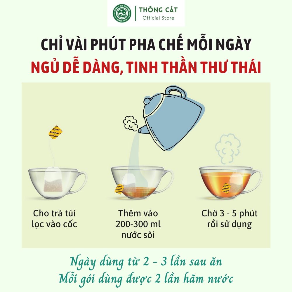Trà Ngủ Ngon Đông Y Gia Truyền Thông Cát_Trà thảo mộc giúp an thần, phòng và cải thiện tình trạng mất ngủ, trằn trọc
