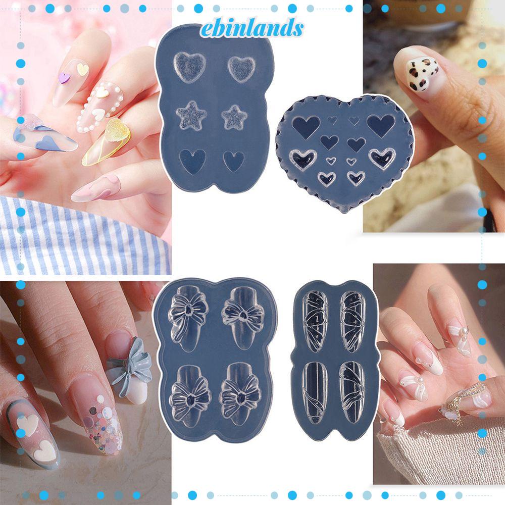 [Hàng mới về] Khuôn silicone tạo hình phụ kiện trang trí móng tay nhiều hình dạng