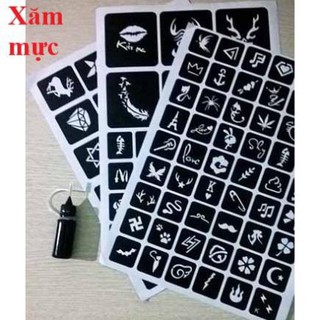🍀Bộ xăm tạm thời 15 ngày (gồm 2 loại: xăm mực + xăm dán)