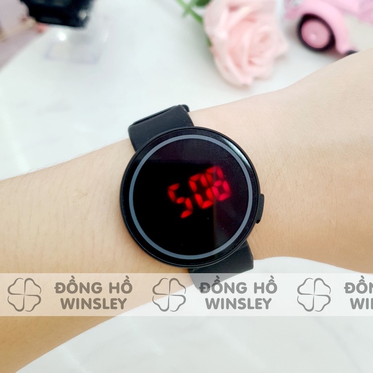 Đồng hồ điện tử nam nữ Winsley mặt tròn dây cao su mềm siêu bền chính hãng