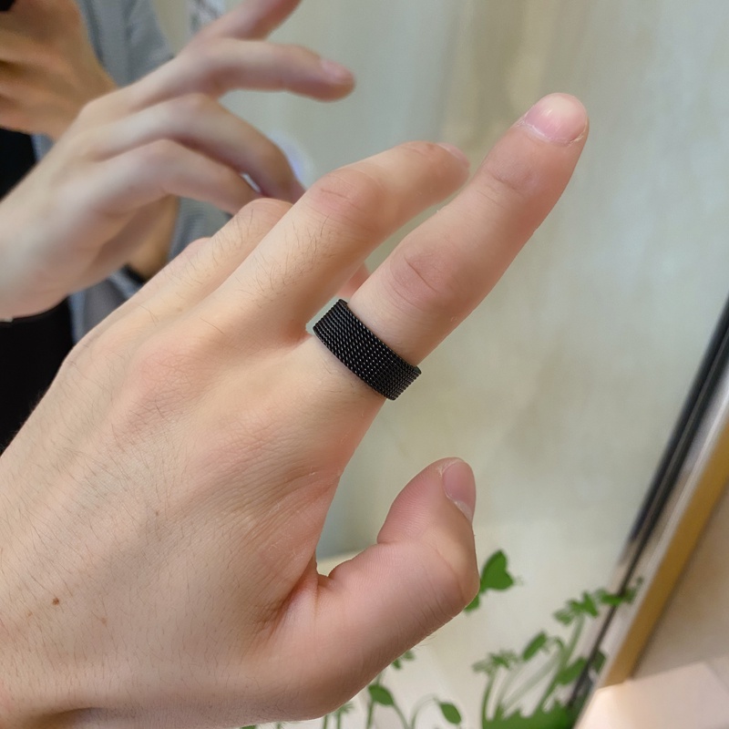 Nhẫn Nam Xích Elas Ring Thời Trang Nữ Basic Merin Màu Đen Bạc Đẹp Cao Cấp Chất liệu Titan Không Gỉ - Elas Ring