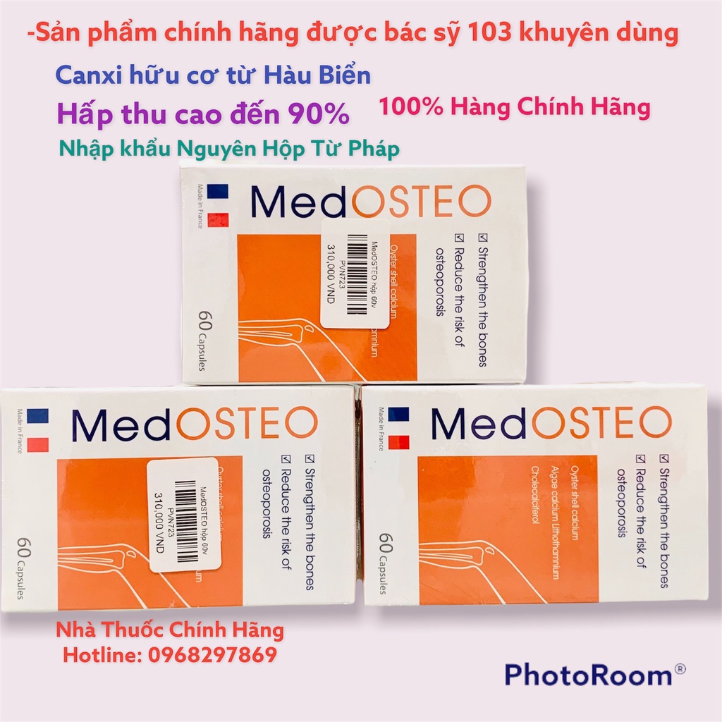 Canxi Hữu Cơ Medosteo - Bổ sung Canxi Cho Người Già Bà Bầu hộp 60v