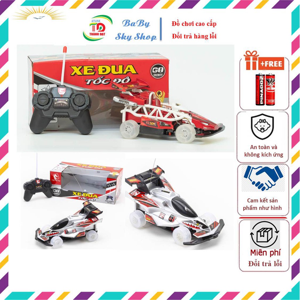 Xe Đua Tốc Độ GO CILERITY - Hộp xe đua Điều Khiển Từ Xa Long Thuy Toys, Bánh có đèn phát sáng