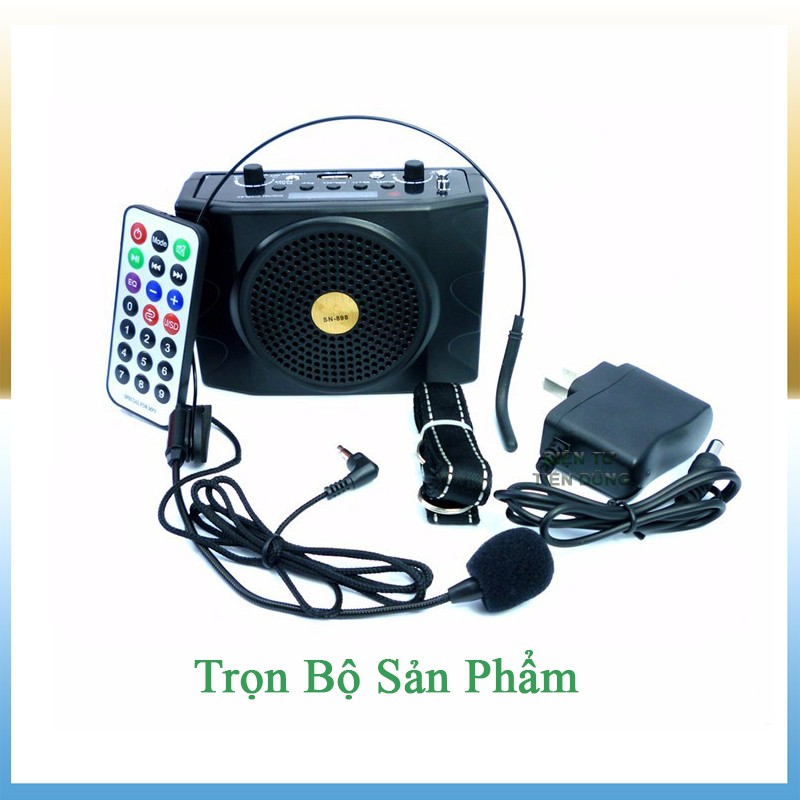 MÁY TRỢ GIẢNG SN898 LOẠI CÓ MIC DÂY hỗ trợ bluetooth , USB , thẻ nhớ TF , đài FM