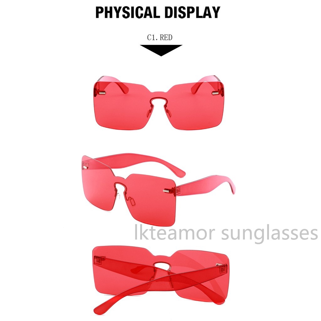 Kính mát gọng vuông màu kẹo ngọt thời trang cho nam và nữ