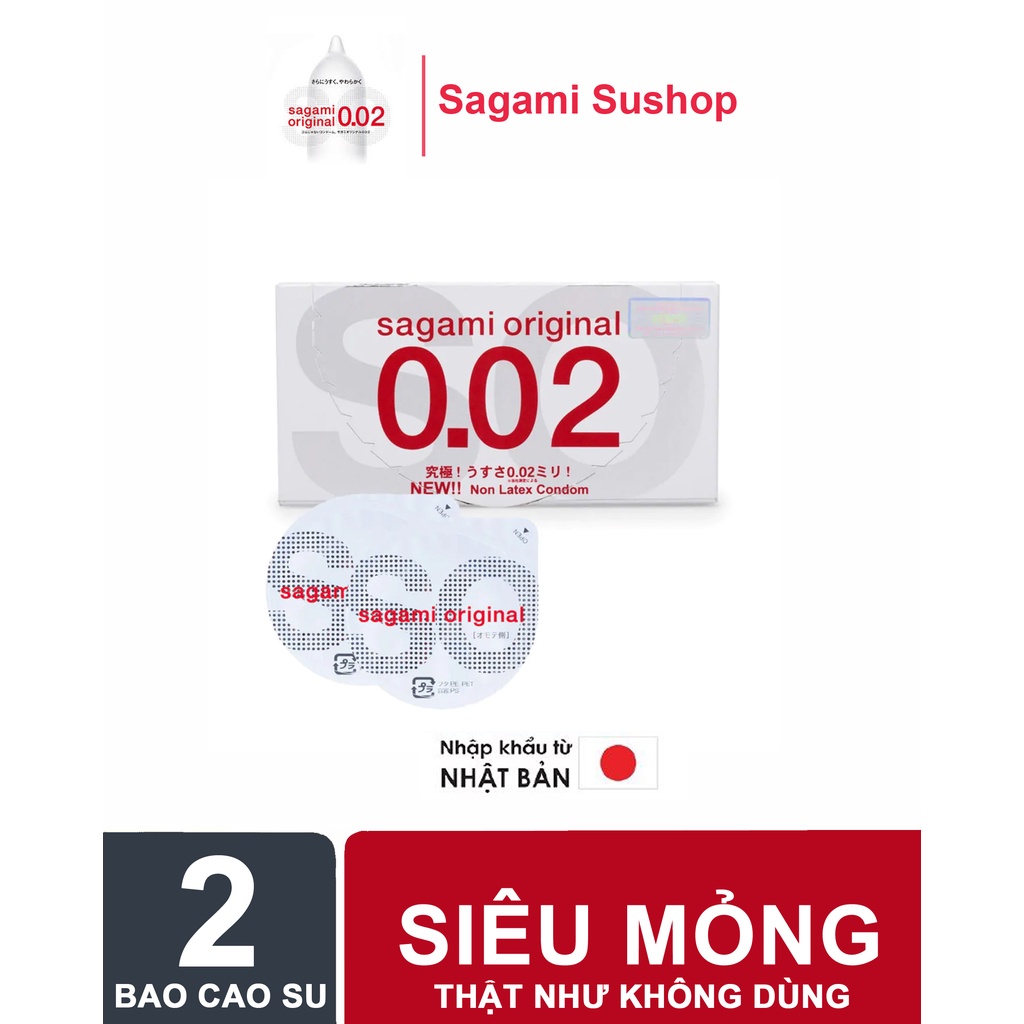 BAO CAO SU SAGAMI ORIGINAL 0.02 MỎNG NHẤT THẾ GIỚI ( hộp 2c)