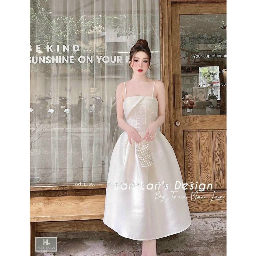 ĐẦM VÁY THỜI TRANG NỮ DÁNG TIỂU THƯ MAXI 2 DÂY TRỄ VAI PHỐI REN