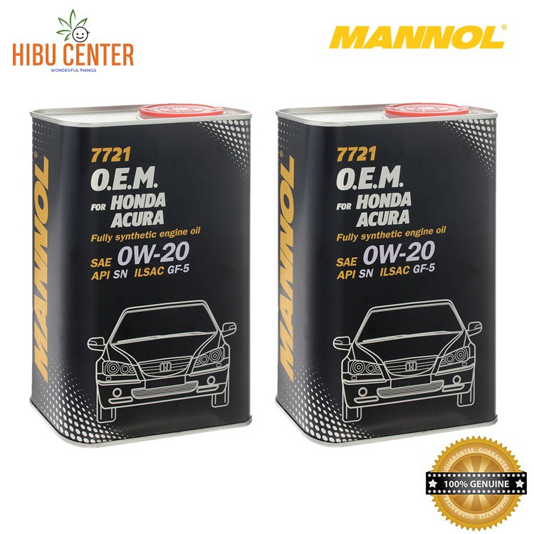 Nhớt MANNOL 0W-20 SN/CF O.E.M Cho Xe Honda, Acura 7721 – 4 Lít Hàng Đức Cao Cấp Chính Hãng – HIBUCENTER