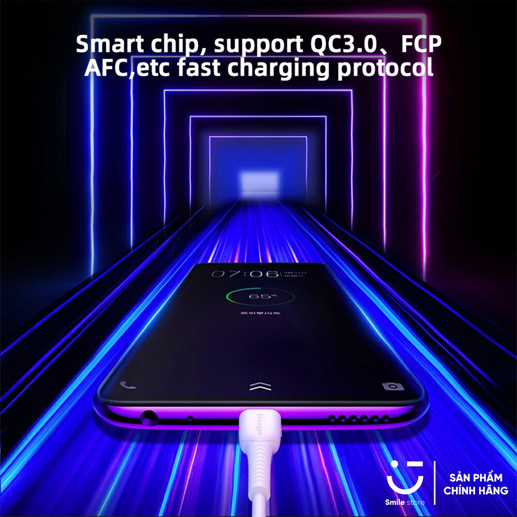 Cáp Sạc Nhanh Type C Essager 3A Truyền Dữ Liệu Quick Charge Cho Samsung / Xiaomi / Oppo / Realme / Huawei / Vsmart