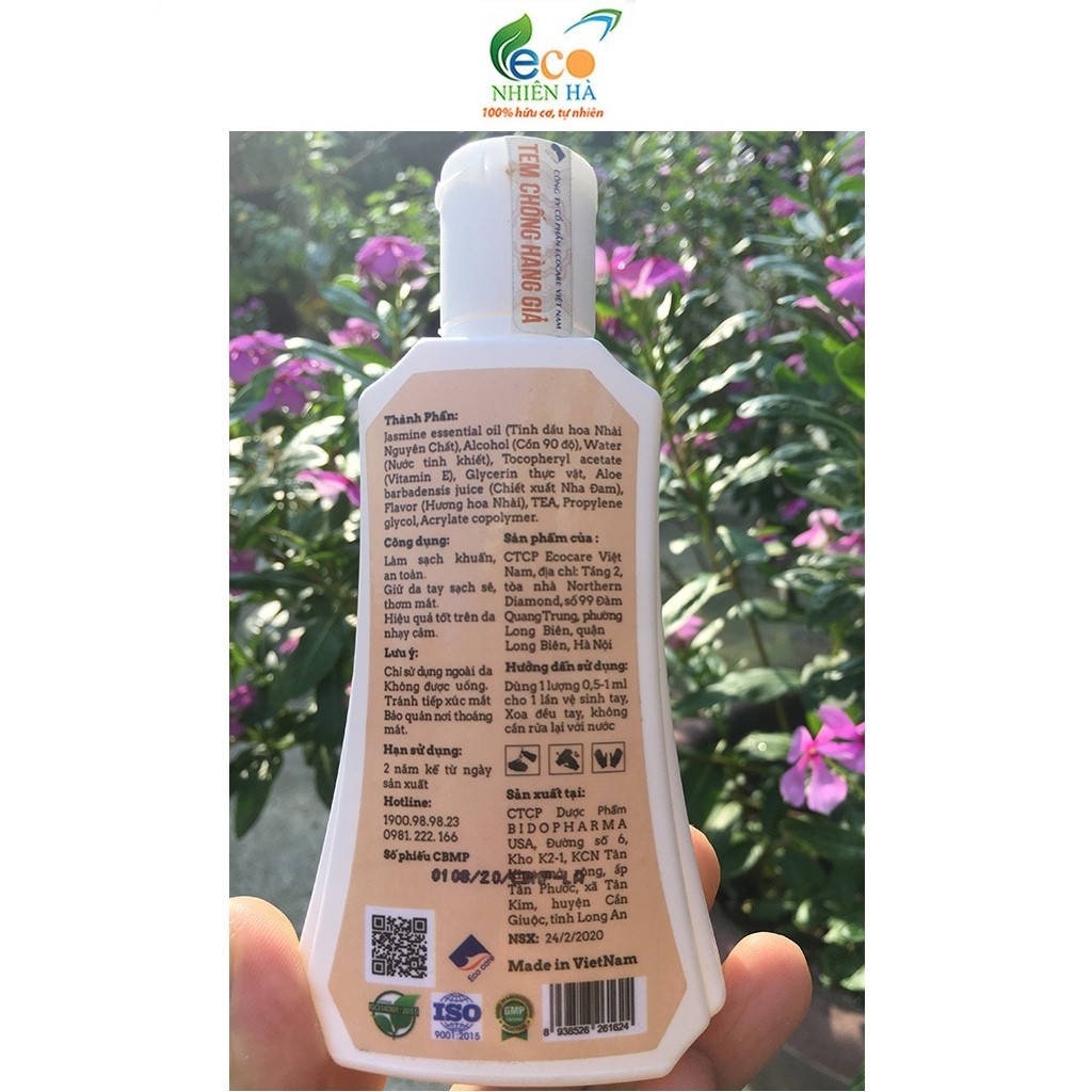 Nước rửa tay ECOCARE 100ml, nước rửa tay khô diệt khuẩn siêu nhanh, nuoc rua tay dạng gel