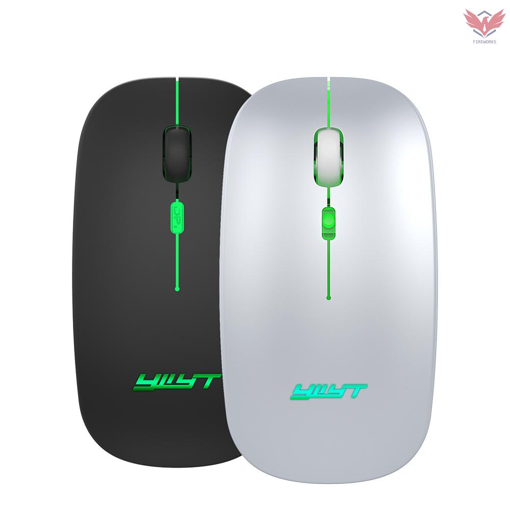 YWYT 2.4G Wireless Mouse Slim Rechargeable Mouse Quiet Operation 3 Adjustable DPI Levels Breathing Light, Black