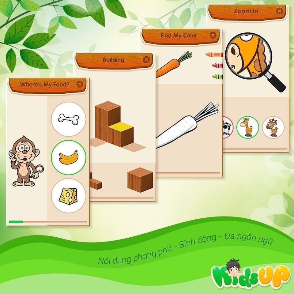 KIDS UP - Thẻ học thông minh cho trẻ 2 - 7 tuổi (Trọn đời, 1 năm tặng thêm 3 tháng)