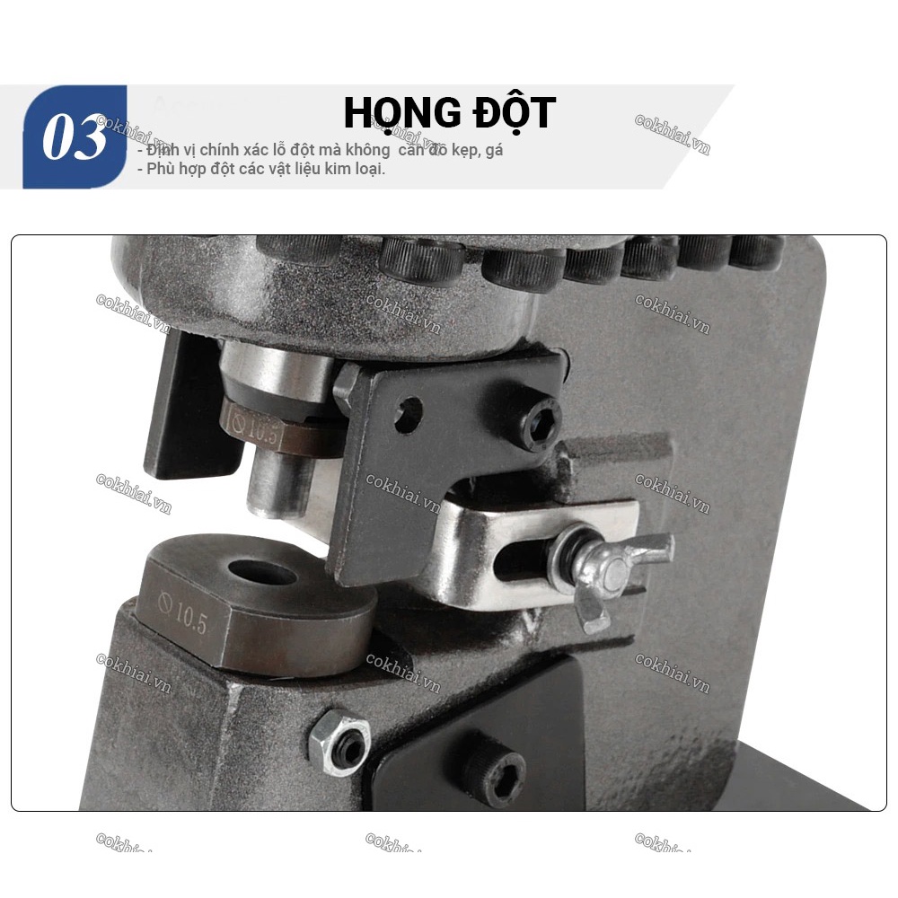 Máy đột lỗ thủy lực cầm tay chạy điện Unifast MHP-20 đục thép dày 6mm