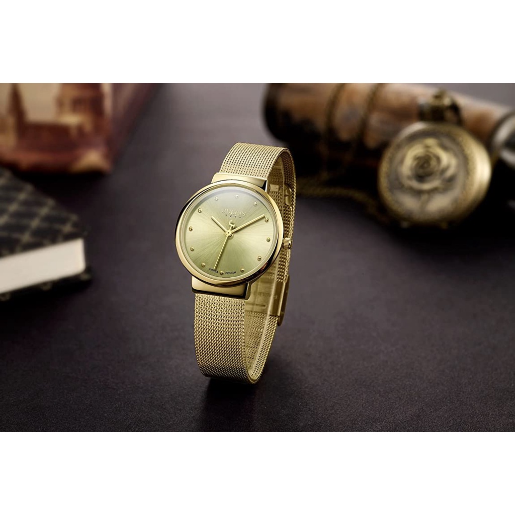 Đồng Hồ Nữ JA-426LA Julius Hàn Quốc Dây Thép (Vàng)