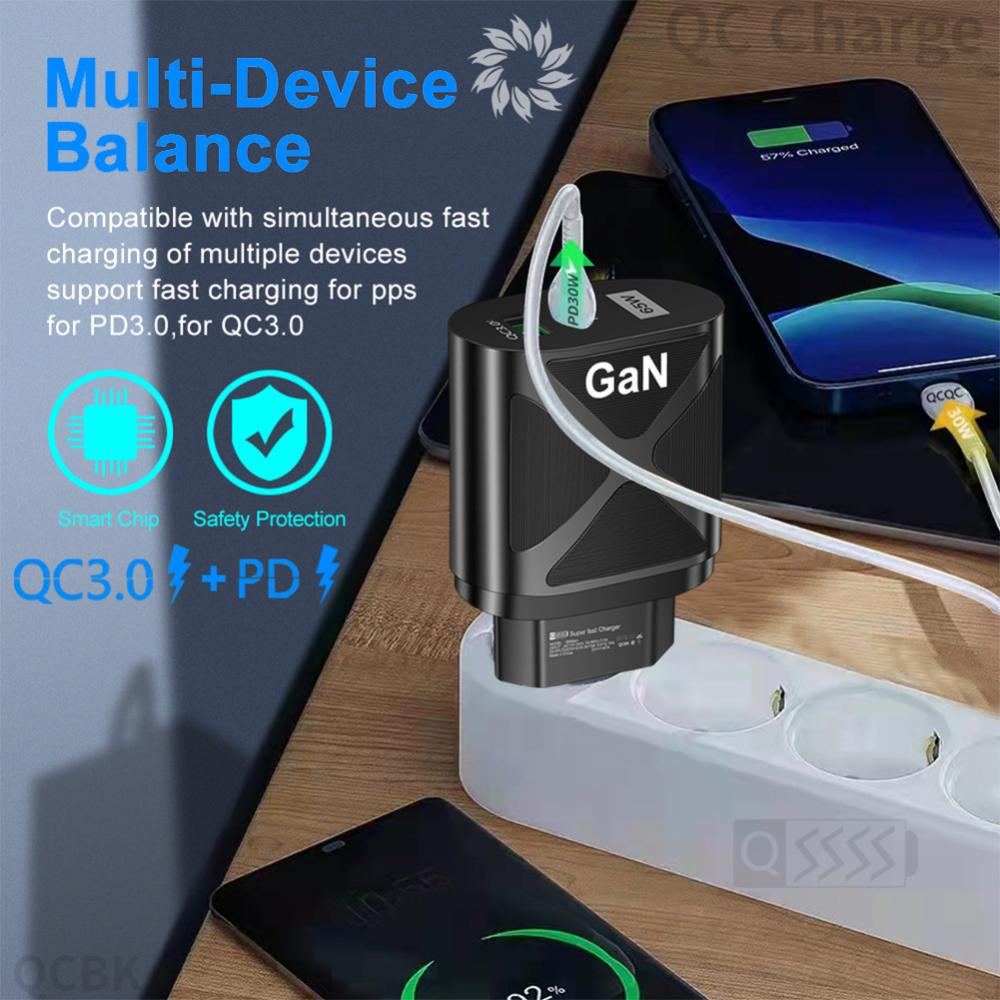 Đầu Sạc Nhanh DIGIFOUNDER GaN Cho MacBook QC 3.0 PD3.0 USB Type C PD Cho iPhone 13 11 iPad Huawei Xiaomi Samsung E5U5 Bộ sạc dự phòng
