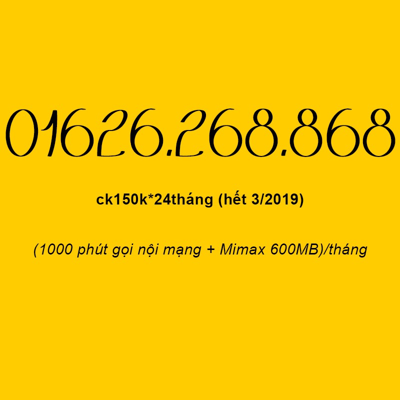 SIM LỘC PHÁT VIETTEL O16*268.868