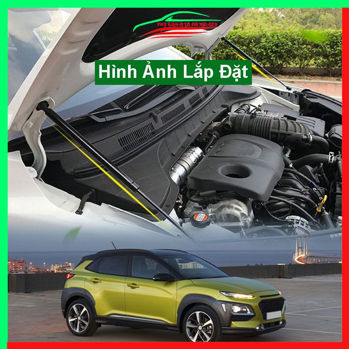 Bộ ty thủy lực ben hơi chống nắp capo Kona 2017-2023 tự động kèm phụ kiện lắp