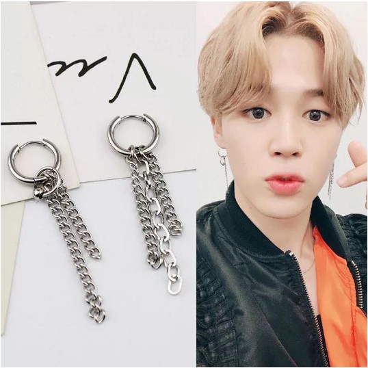 Khuyên tai Jimin bông tai BTs khuyên tai BTs phong cách thời trang cá tính, hàn quốc