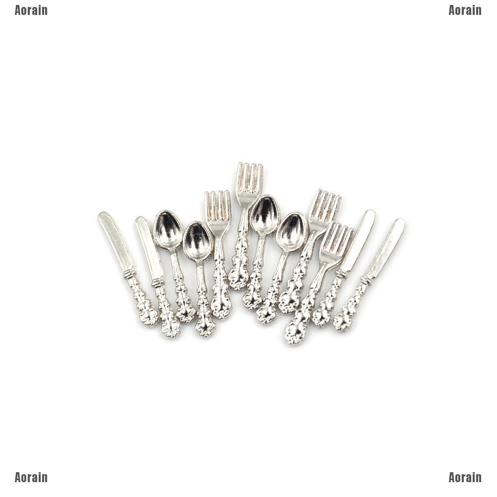 Bộ 12 Muỗng Nĩa Đồ Chơi Cho Búp Bê