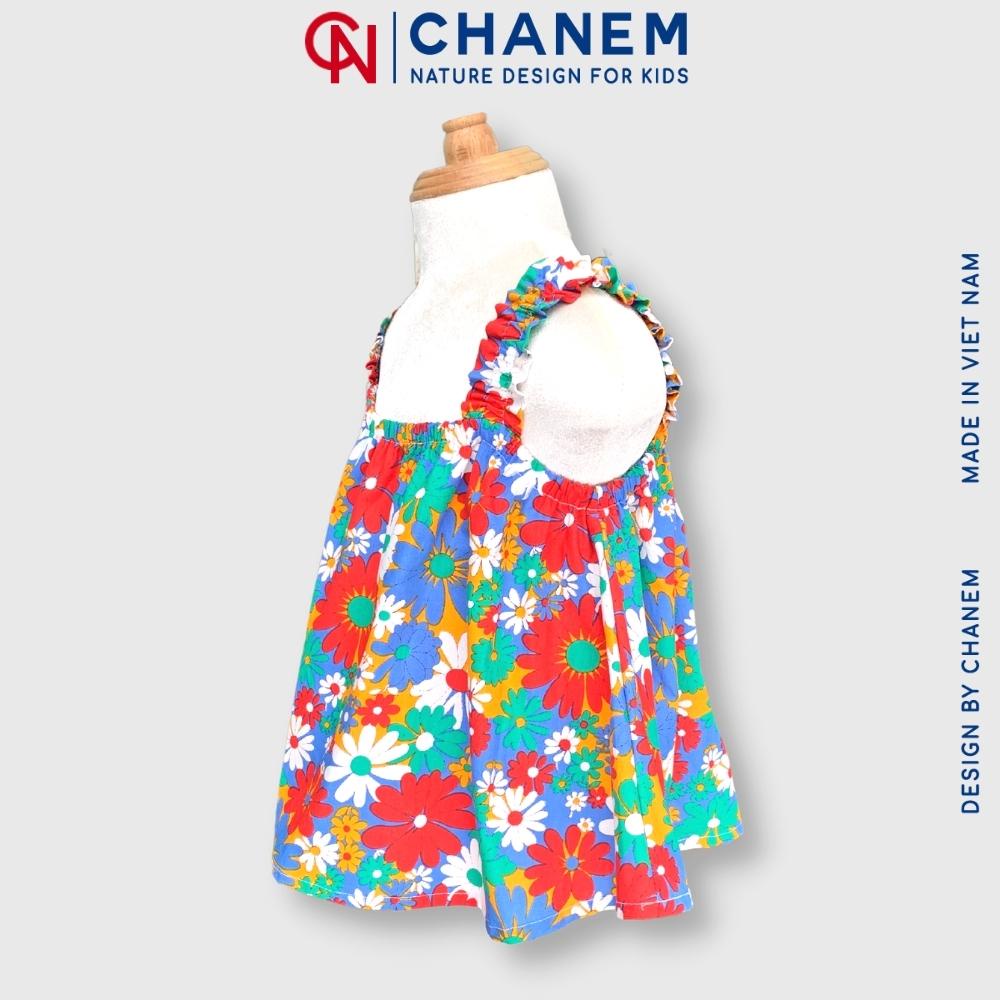 Áo hai dây bèo nhún dáng xòe mặc được cả mặt trước và mặt sau CAMI, chât thô cotton thoáng mát - CHANEM