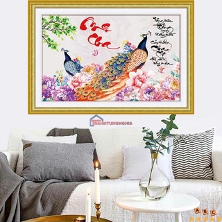 Tranh đính đá cha mẹ 75cm x 50cm