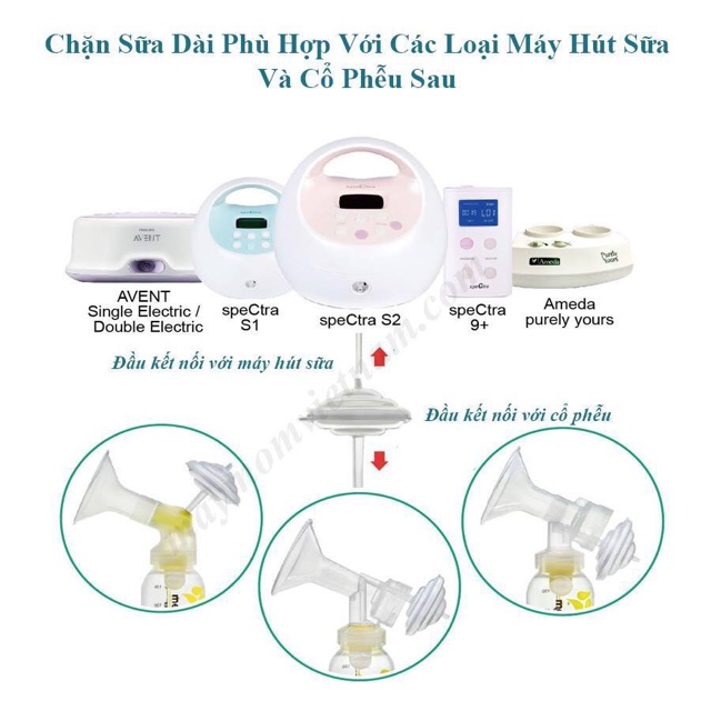 [SHIP HỎA TỐC] Chặn sữa dài dành cho máy hút sữa sản xuất bởi Maymom