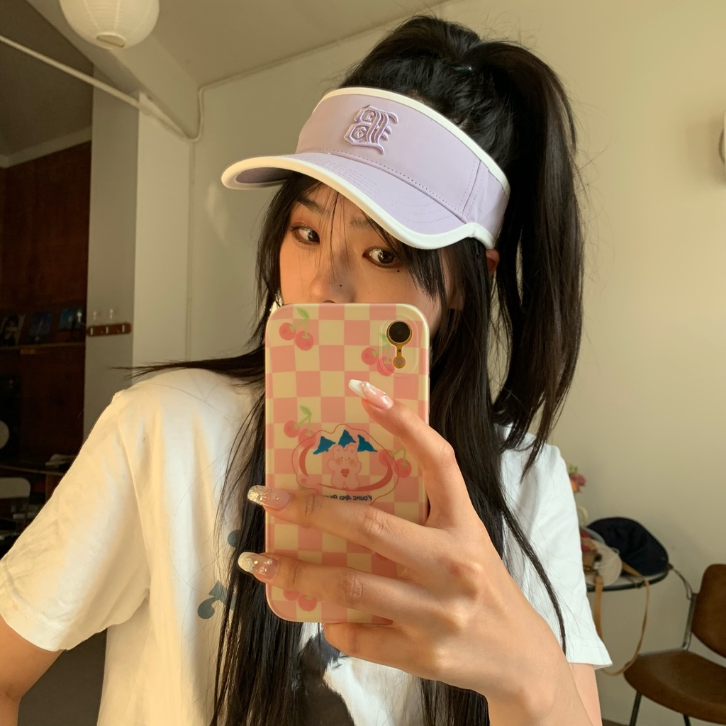 Mũ Lưỡi Trai Che Nắng Nửa Đầu Thêu Họa Tiết Độc Đáo Dễ Phối Đồ Thời Trang Cho Nữ
