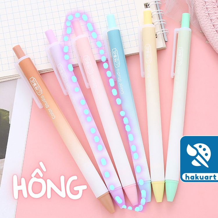 Bút Gel Chuyển Màu Pastel Mực Đen Ngòi 0.5mm - Văn Phòng Phẩm Haku