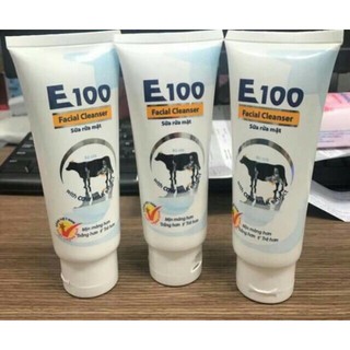 E100 Bò 50ml - 80ml -Sữa rửa mặt trắng da
