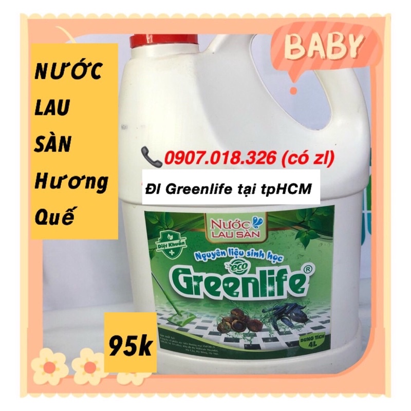 &lt;sinh học thiên nhiên&gt; Nước lau sàn tinh dầu quế Greenlife 4 lít hcm