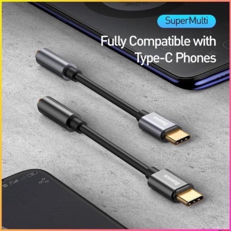 ✔CHÍNH HÃNG✔Jack chuyển tai nghe chân TYPE-C sang chân 3.5mm-hỗ trợ đàm thoại-Baseus L54.Bảo hành 12T